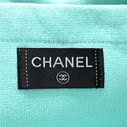 Chanel Terry Cotton CC Beach Tote Turquoise 7 of 10