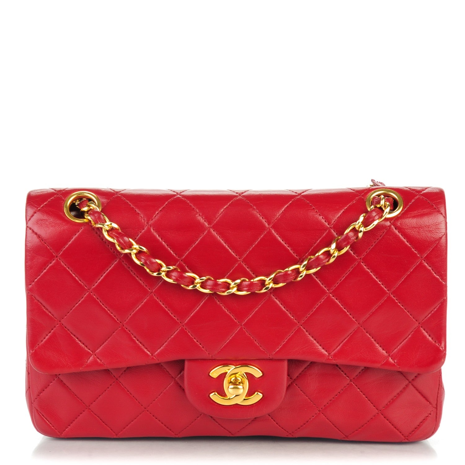 Chanel Lambskin Quilted Small Double Flap Red 1 of 8