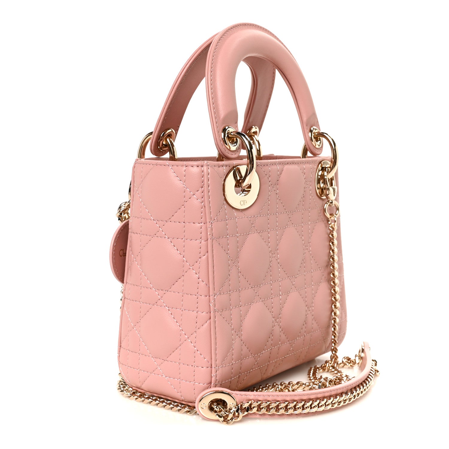 Christian Dior Lambskin Cannage Mini Lady Dior Light Pink 2 of 10