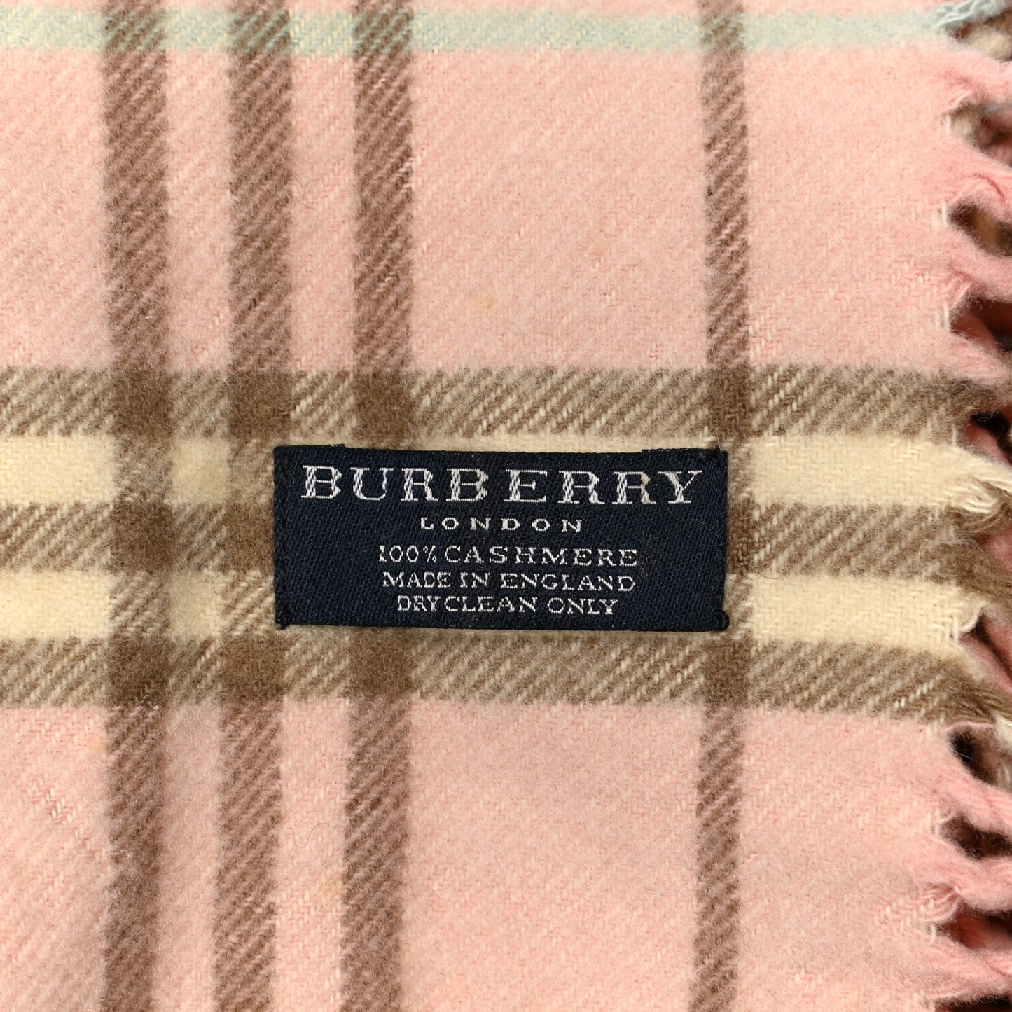 Cashmere Check Happy Fringe Scarf Pink