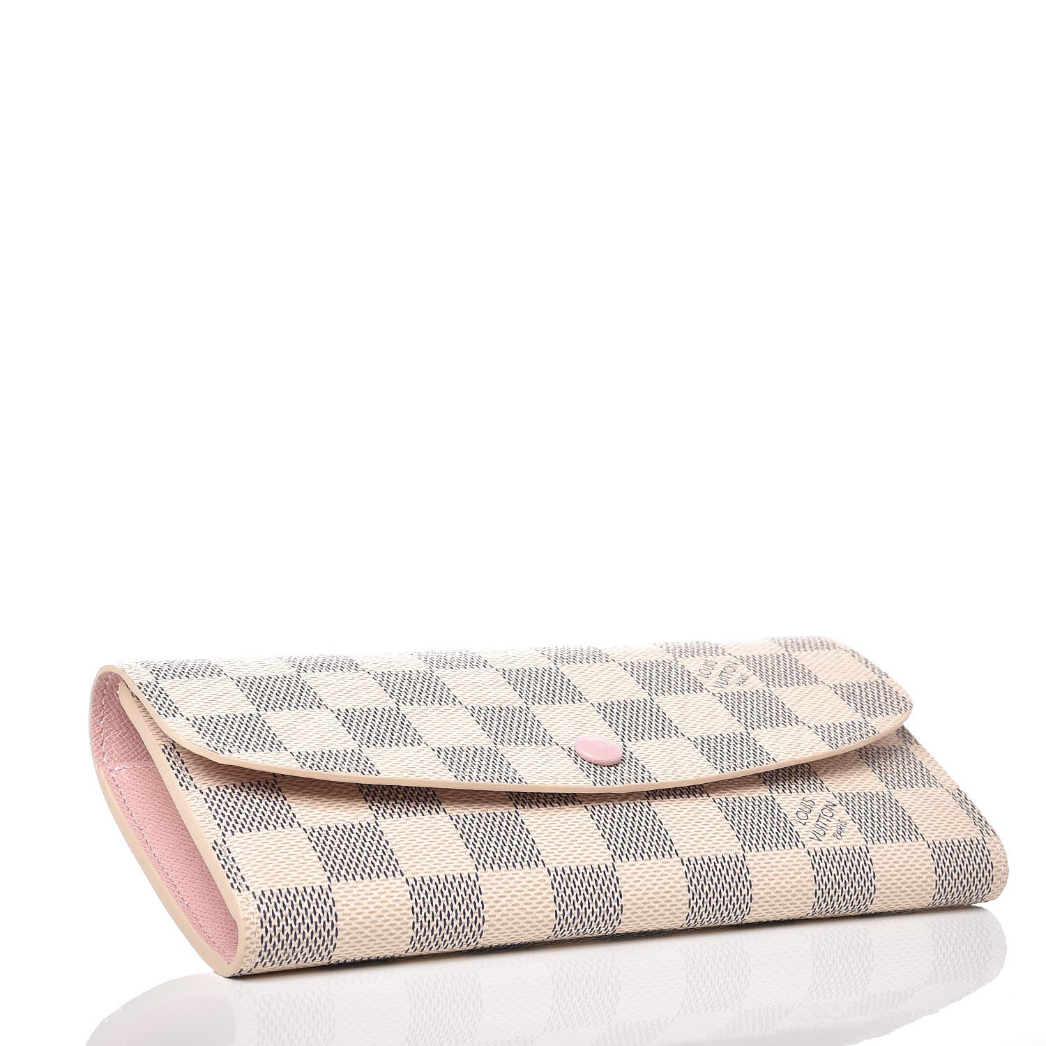 Louis Vuitton Damier Azur Emilie Wallet Rose Ballerine 4 of 8