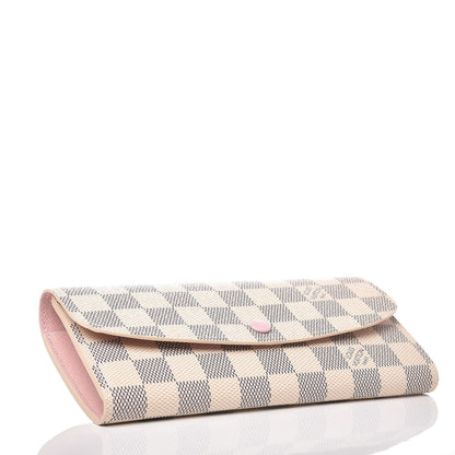 Louis Vuitton Damier Azur Emilie Wallet Rose Ballerine 4 of 8