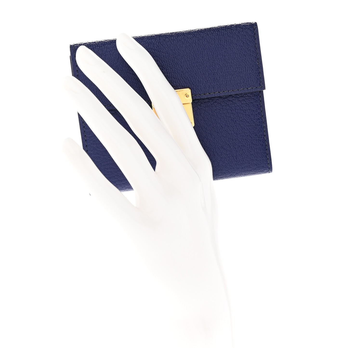 Chevre Mysore Mini Clic Card Holder Bleu Saphir
