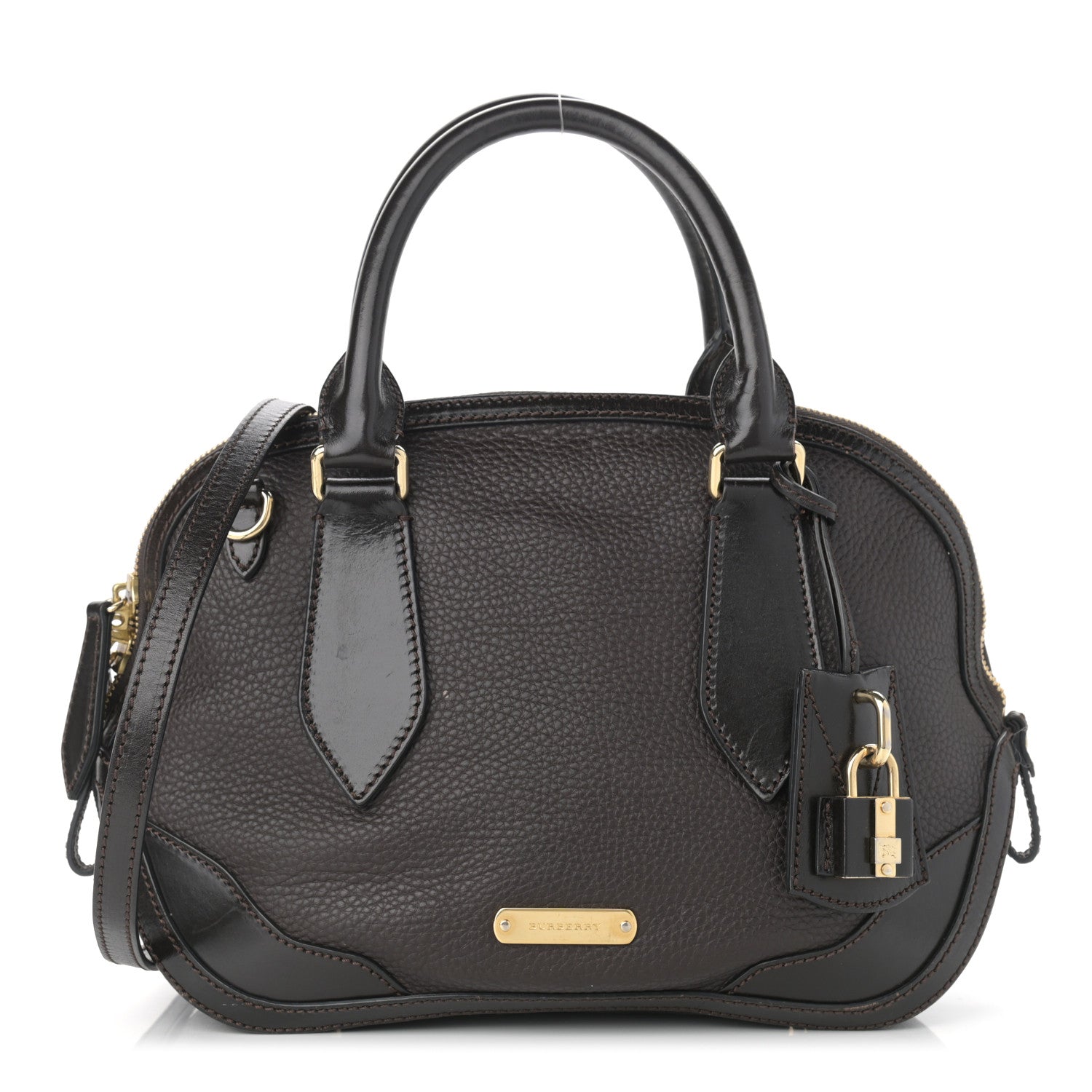 Burberry Grainy Calfskin Small Orchard Bowling Bag Chocolate 1 of 10