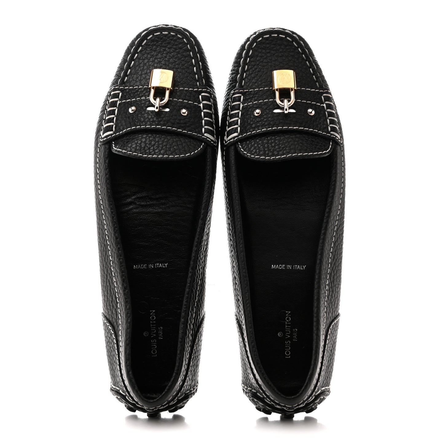 Calfskin Lock Mocassin Loafers 39 Black