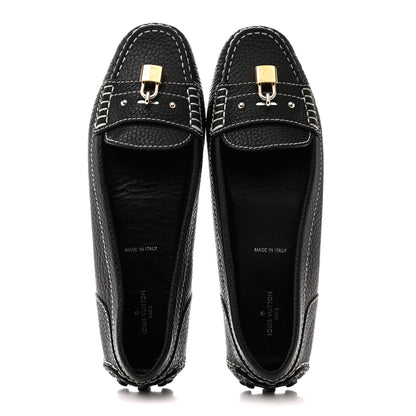 Louis Vuitton Calfskin Lock Mocassin Loafers 39 Black 2 of 10