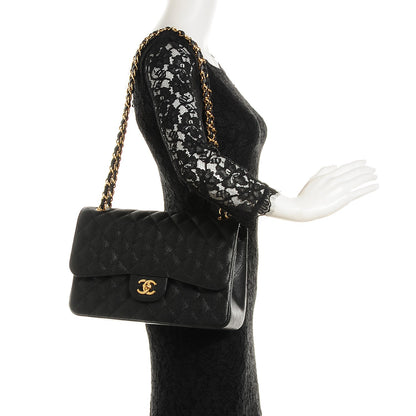 Chanel Caviar Quilted Jumbo Double Flap Black 2 of 10
