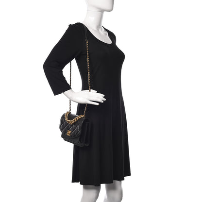 Chanel Calfskin Caviar Quilted Mini Chain Handle Flap Black 2 of 14