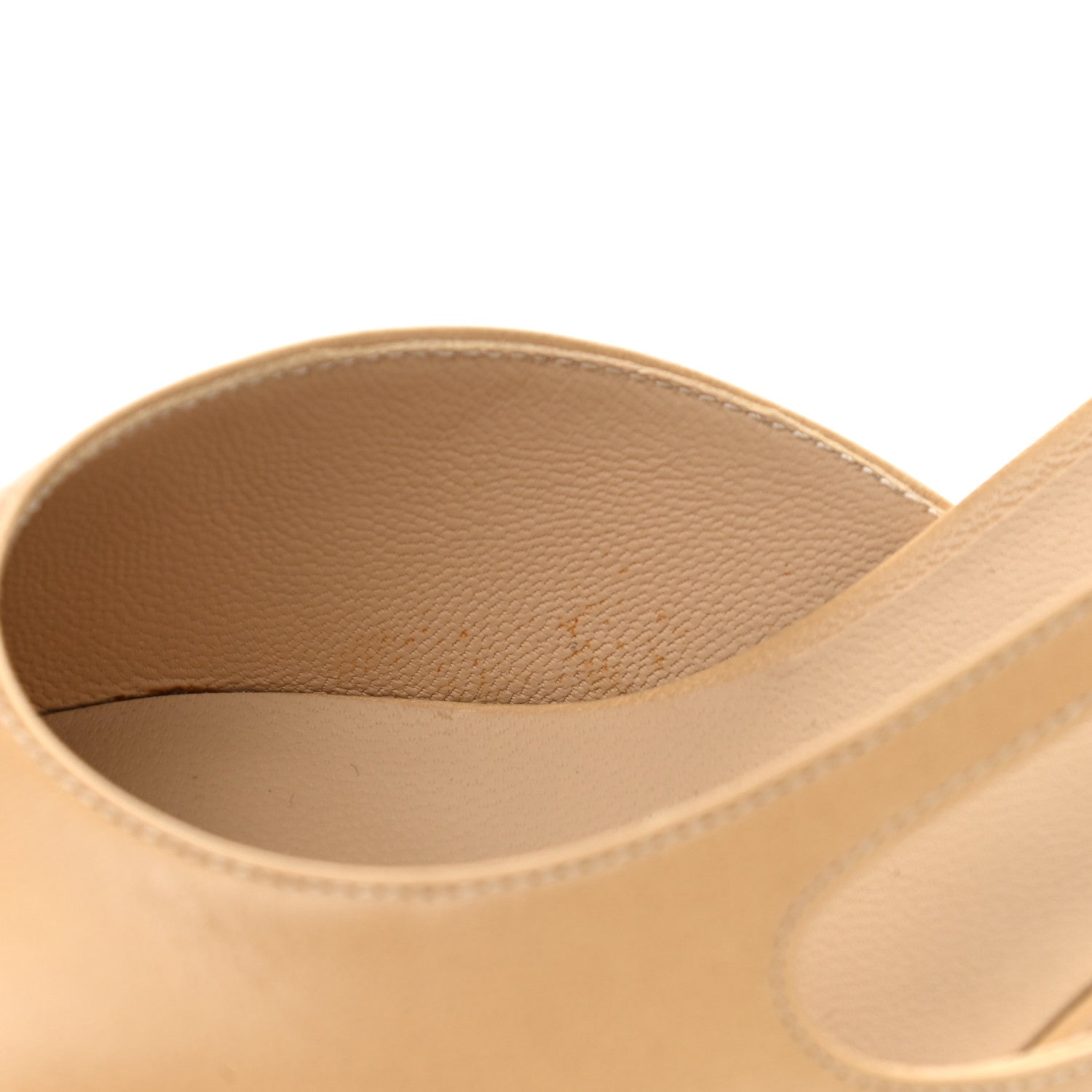 Chanel Goatskin Grosgrain Cap Toe CC Slingback Pumps 37.5 Beige Black 11 of 13