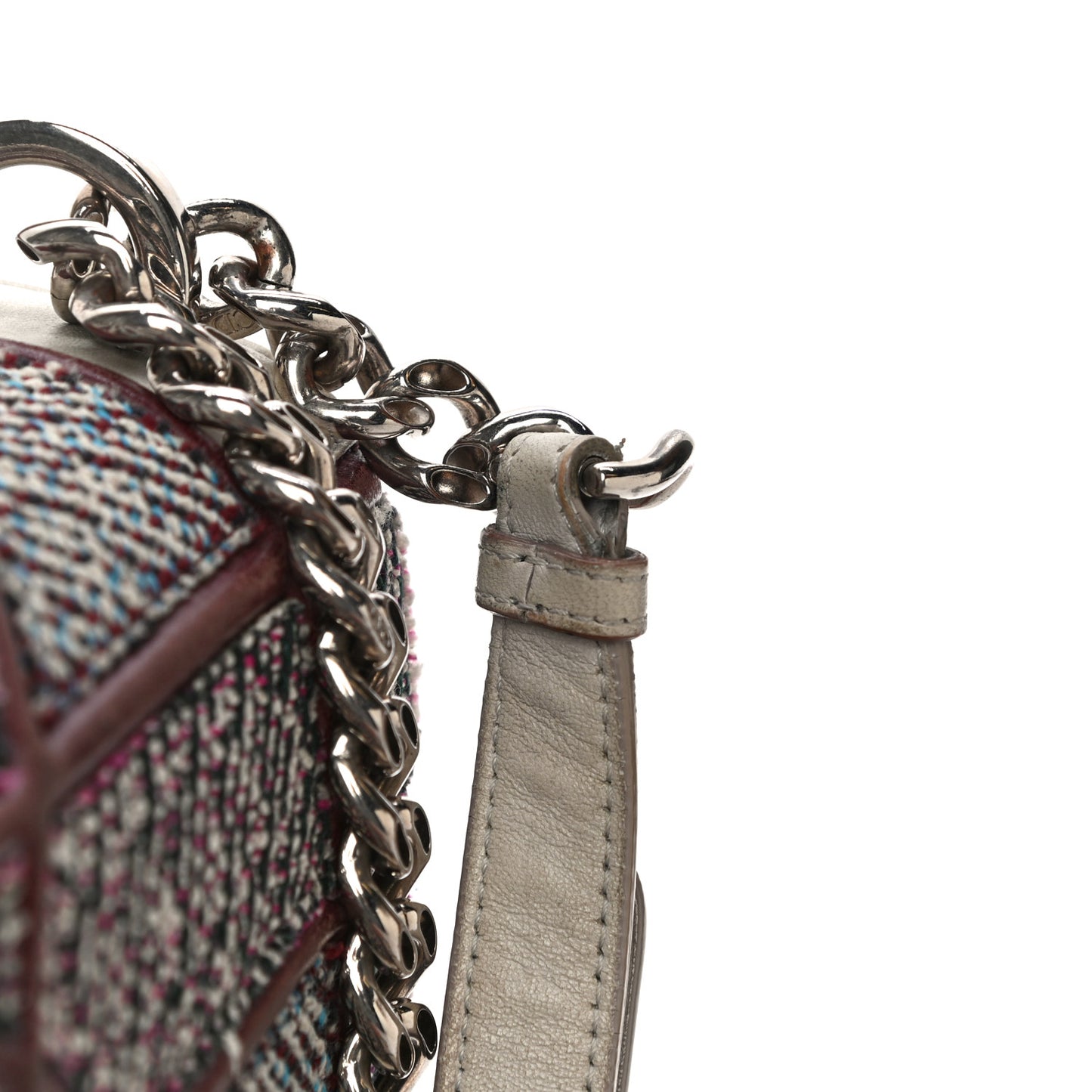 Tweed Calfskin Medium Diorama Flap Bag Burgundy Multicolor