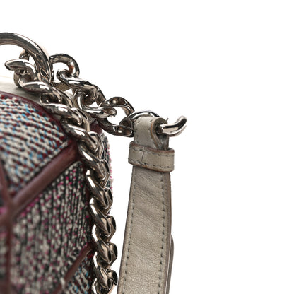 Christian Dior Tweed Calfskin Medium Diorama Flap Bag Burgundy Multicolor 25 of 32