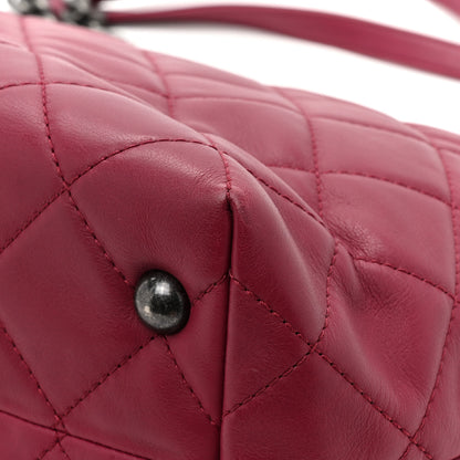 Chanel Calfskin Quilted Large Shopping In Chains Tote Dark Pink 11 of 13