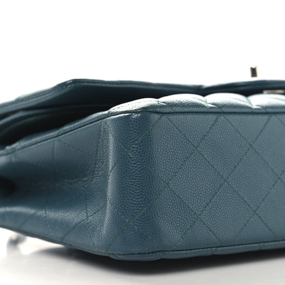 Chanel Caviar Quilted Medium Double Flap Dark Green 9 of 10