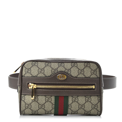 Gucci GG Supreme Monogram Web Small Ophidia Belt Bag 85 34 Dark Brown 1 of 12