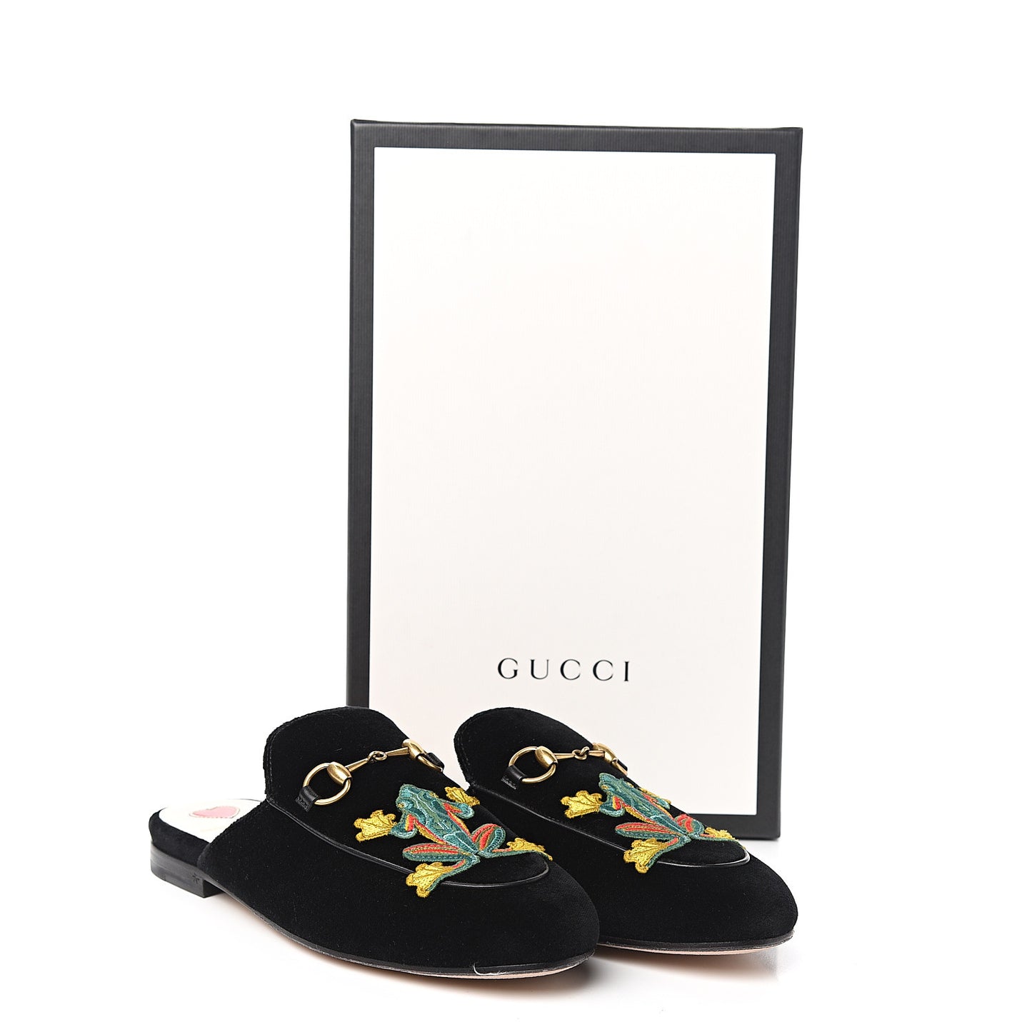 Velvet Frog Embroidered Womens Princetown Slippers 36.5 Black