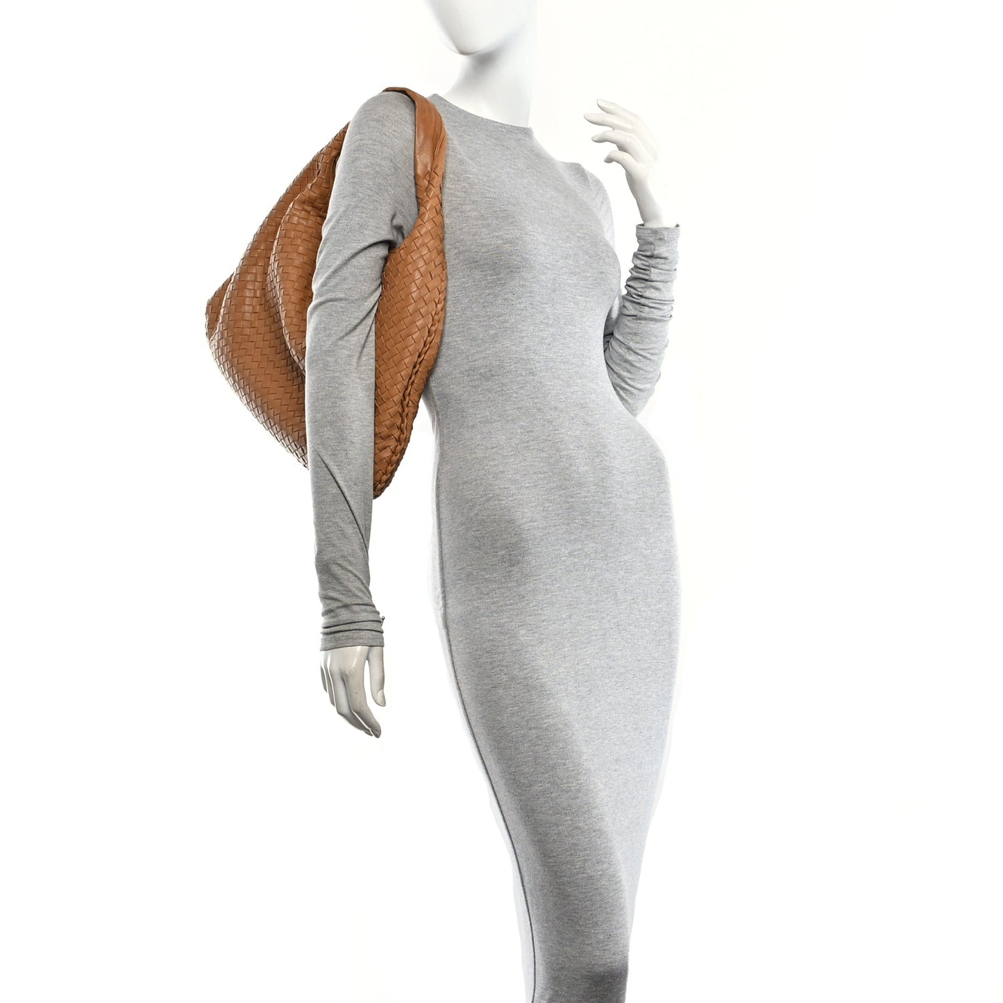 Nappa Intrecciato Large Veneta Hobo Caramel