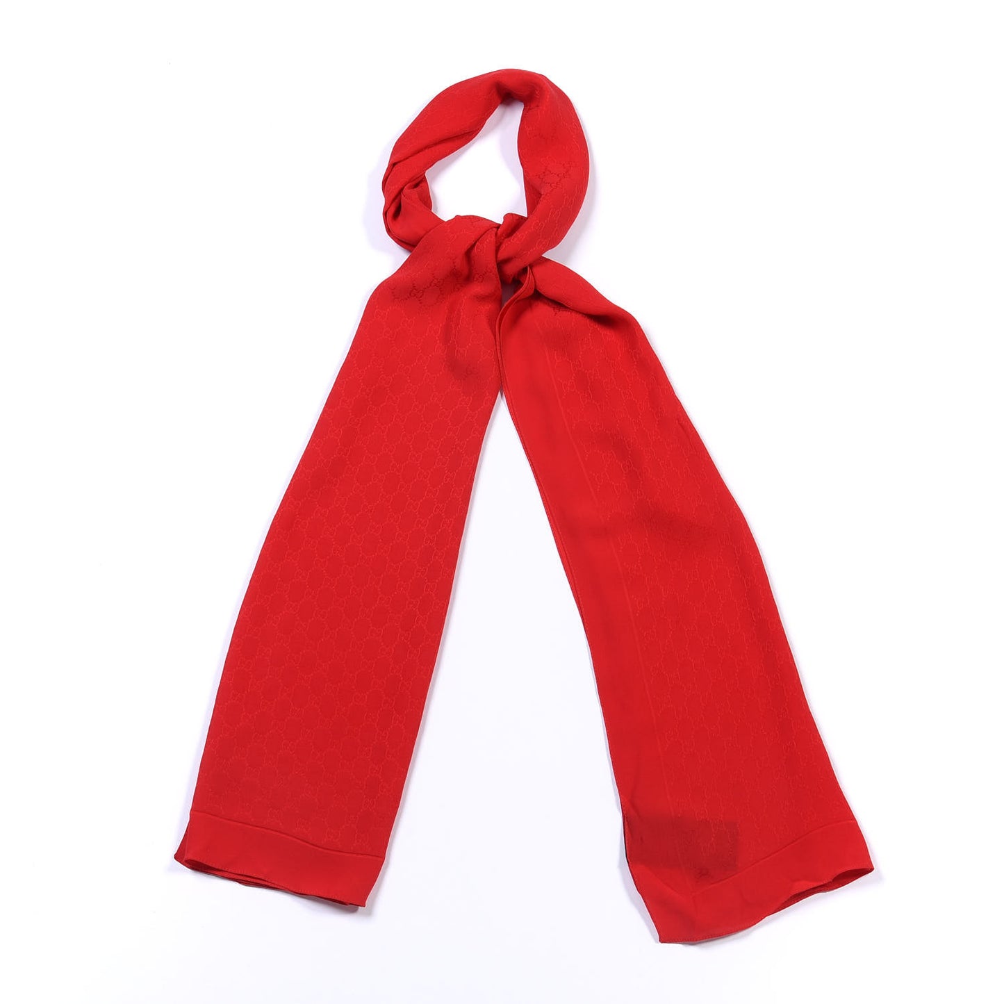 Silk GG Square Scarf Red