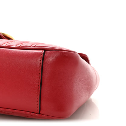 Gucci Calfskin Matelasse Small GG Marmont Shoulder Bag Hibiscus Red 10 of 10