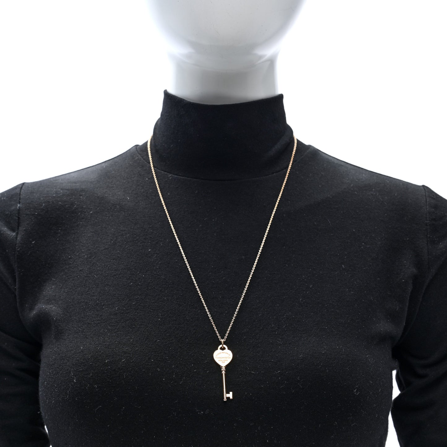 18K Rose Gold Return To Tiffany Heart Key Pendant Necklace