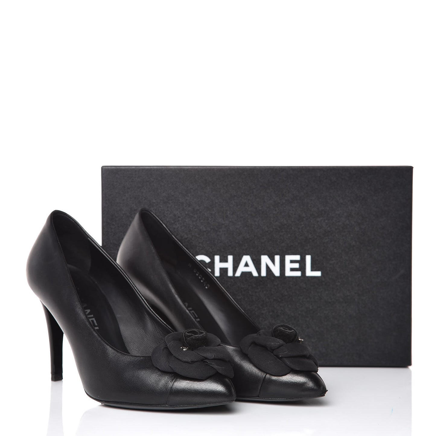 Lambskin Camellia Pumps 37.5 Black