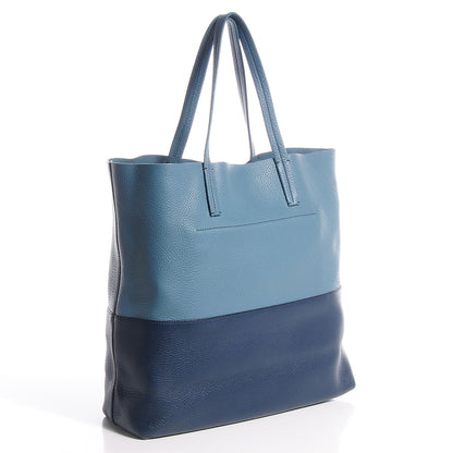 Miu Miu Vitello Daino Bi-Color Shopping Tote Blue 4 of 11