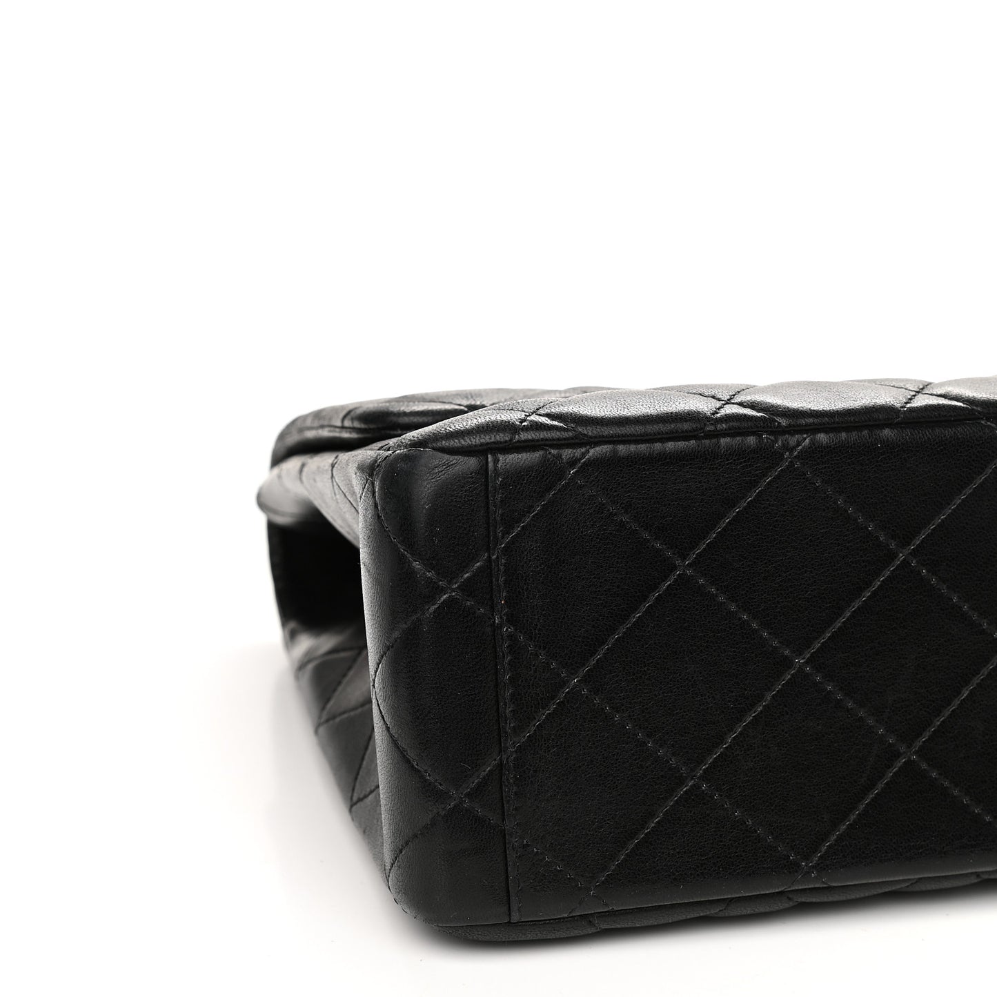 Lambskin Quilted Maxi Single Flap Black