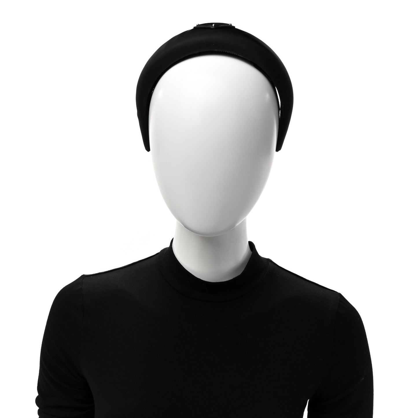 Re-Nylon Metal Triangle Logo Headband Black