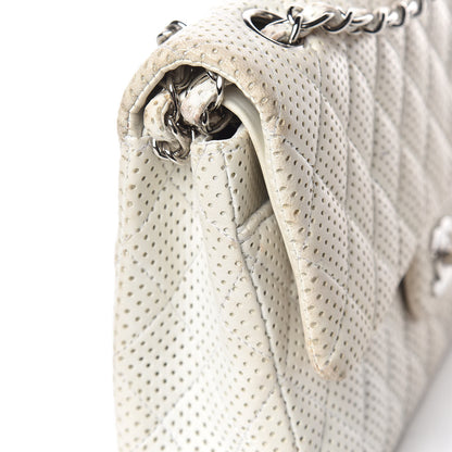 Chanel Lambskin Perforated Medium Double Flap White 9 of 26
