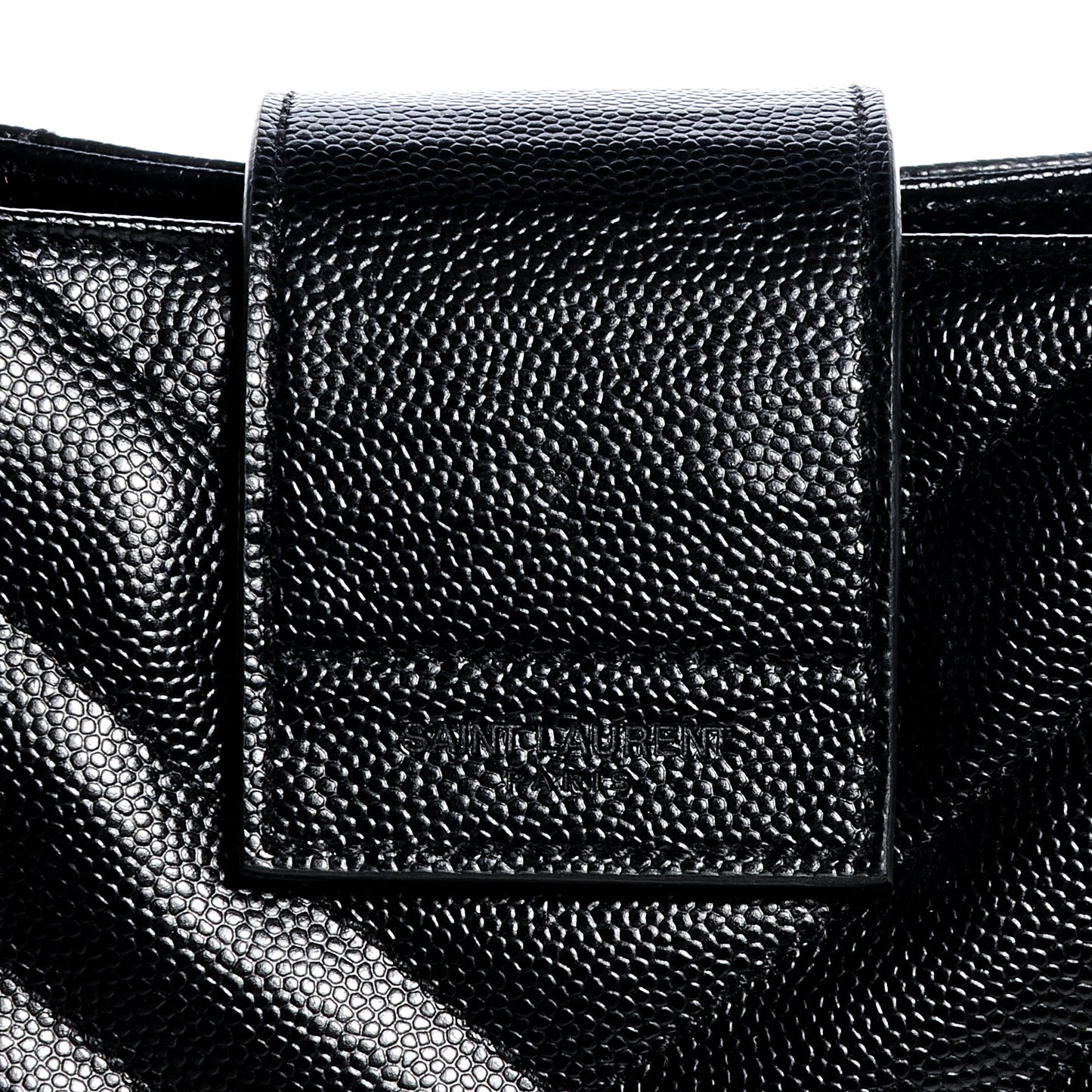 Matelasse Chevron Monogram Shopping Bag Black