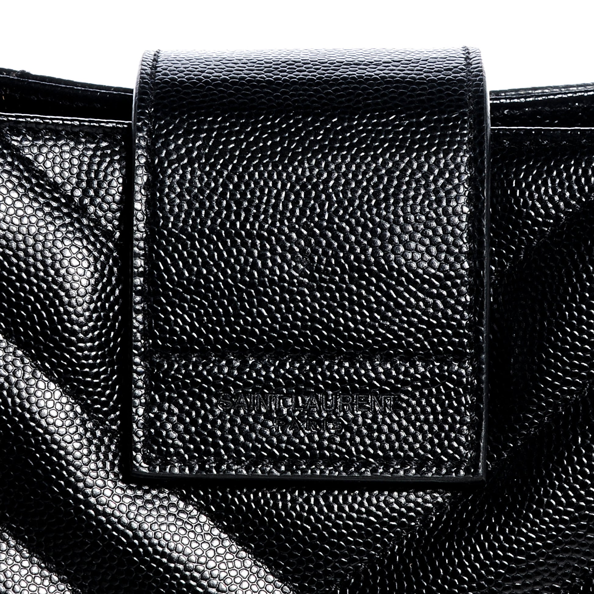 Saint Laurent Matelasse Chevron Monogram Shopping Bag Black 9 of 9