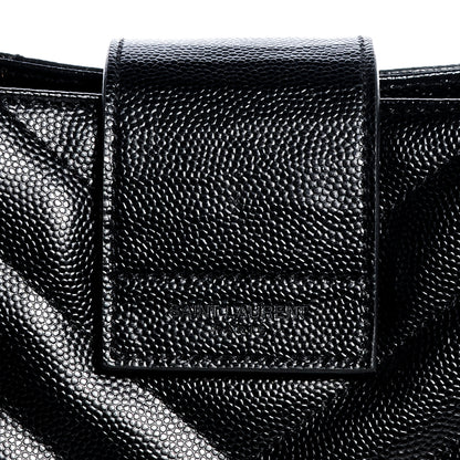Saint Laurent Matelasse Chevron Monogram Shopping Bag Black 9 of 9