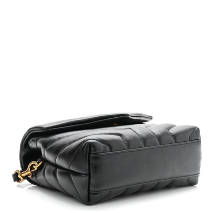 Saint Laurent Calfskin Y Quilted Monogram Toy Loulou Crossbody Bag Black 8 of 21