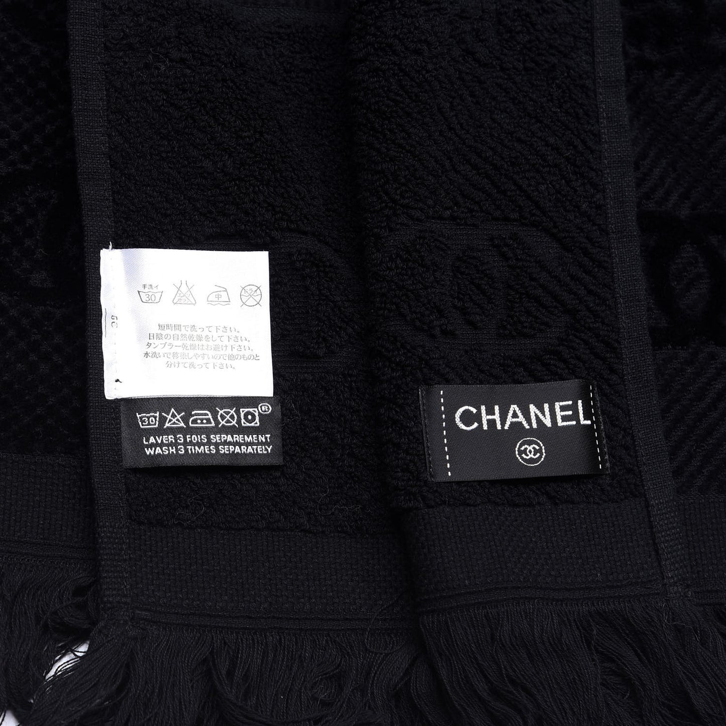 Terry Cotton CC Beach Towel Black