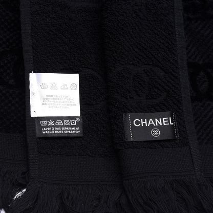 Chanel Terry Cotton CC Beach Towel Black 4 of 4