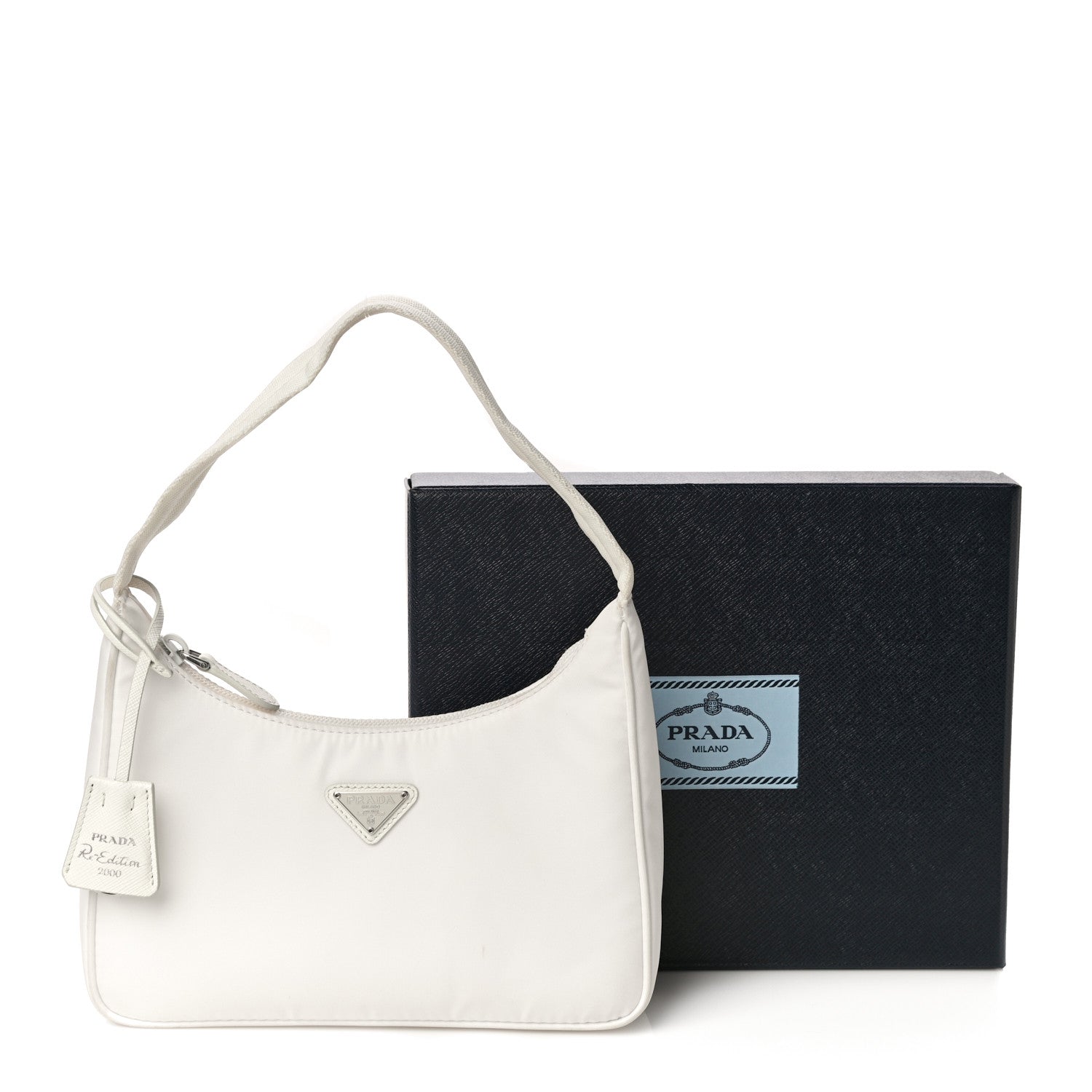 Prada Tessuto Nylon Mini Re-Edition 2000 Bag White 11 of 11