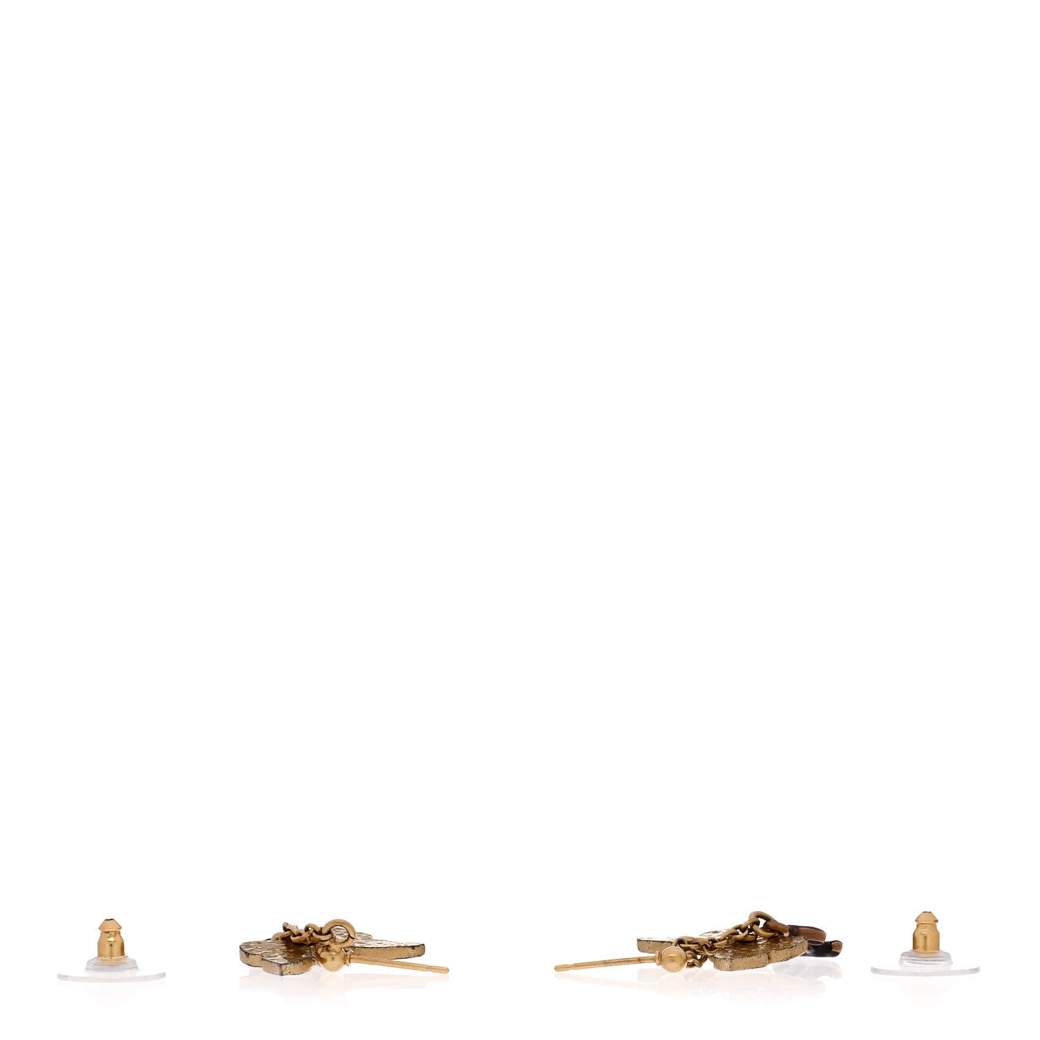 Chanel Butterfly Earrings Gold 3 of 4
