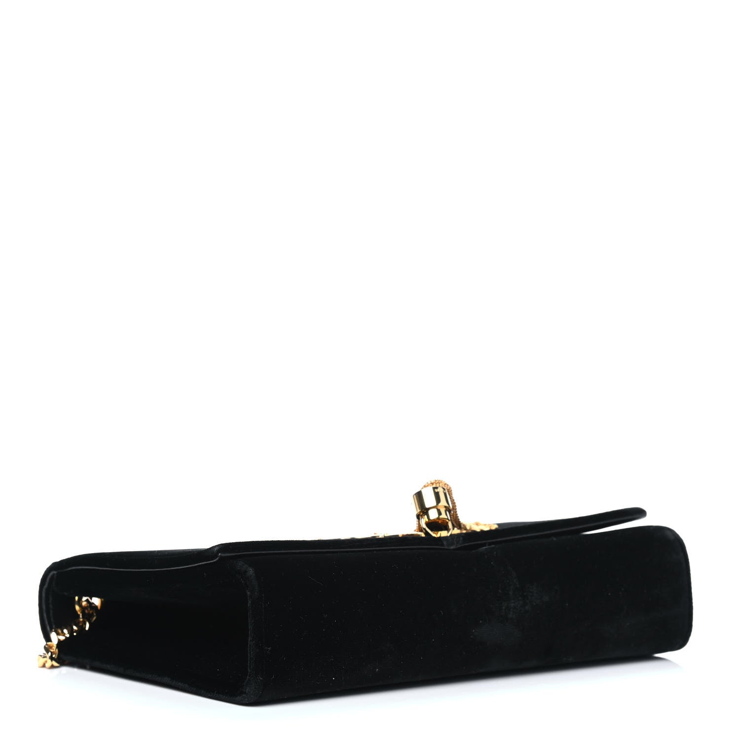 Saint Laurent Velvet Medium Monogram Kate Tassel Shoulder Bag Black 3 of 9