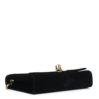 Saint Laurent Velvet Medium Monogram Kate Tassel Shoulder Bag Black 3 of 9