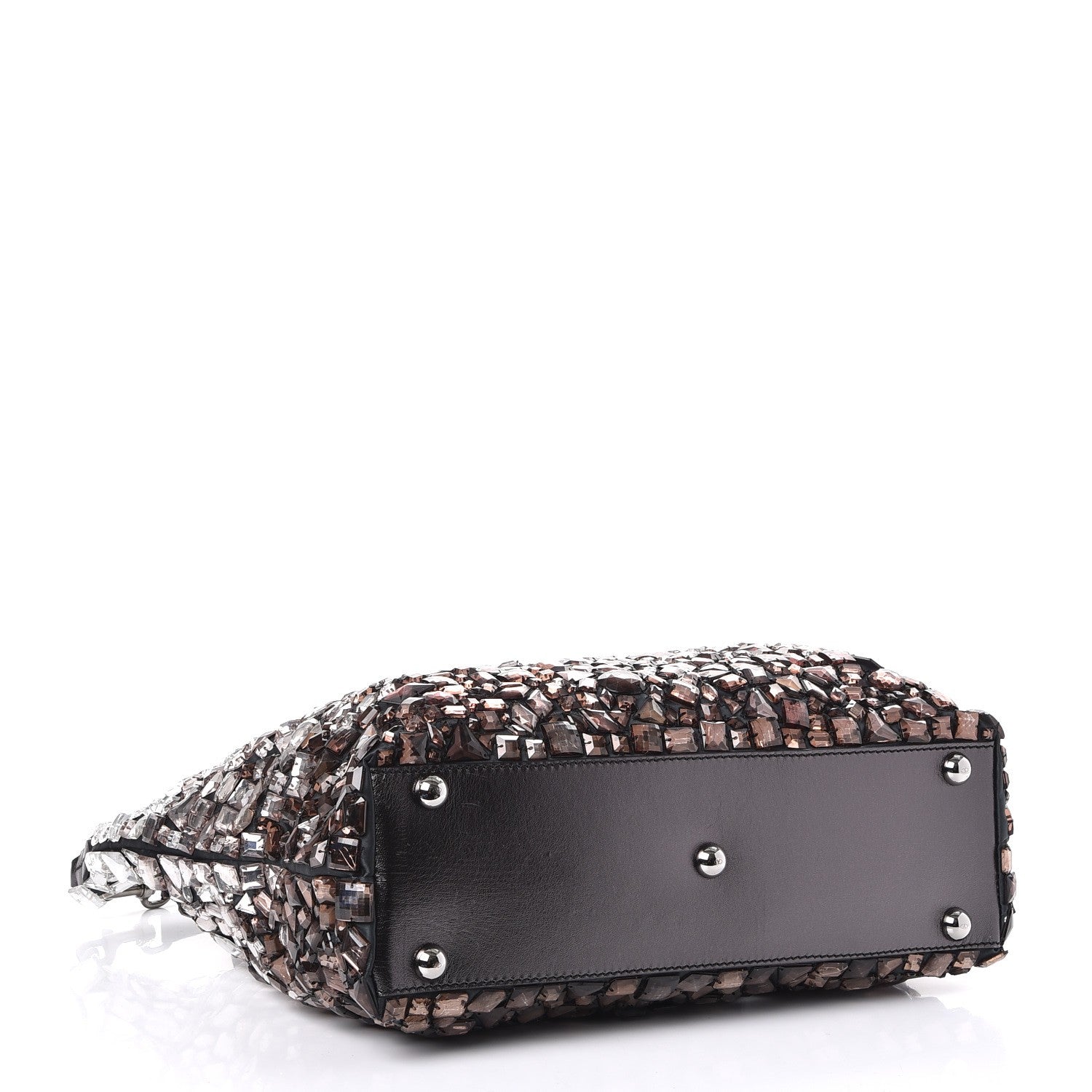 Valentino Garavani Vitello Crystal Ombre Tote Black 4 of 13