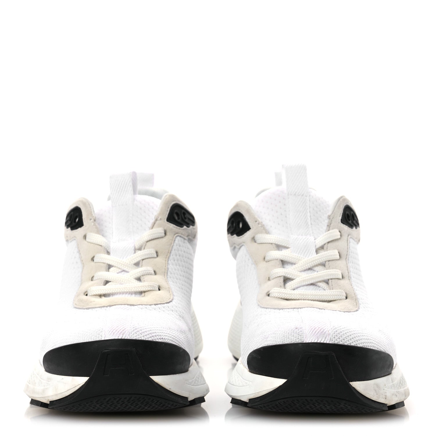 Hermes Technical Knit Suede Heros Sneakers 37.5 White 3 of 15