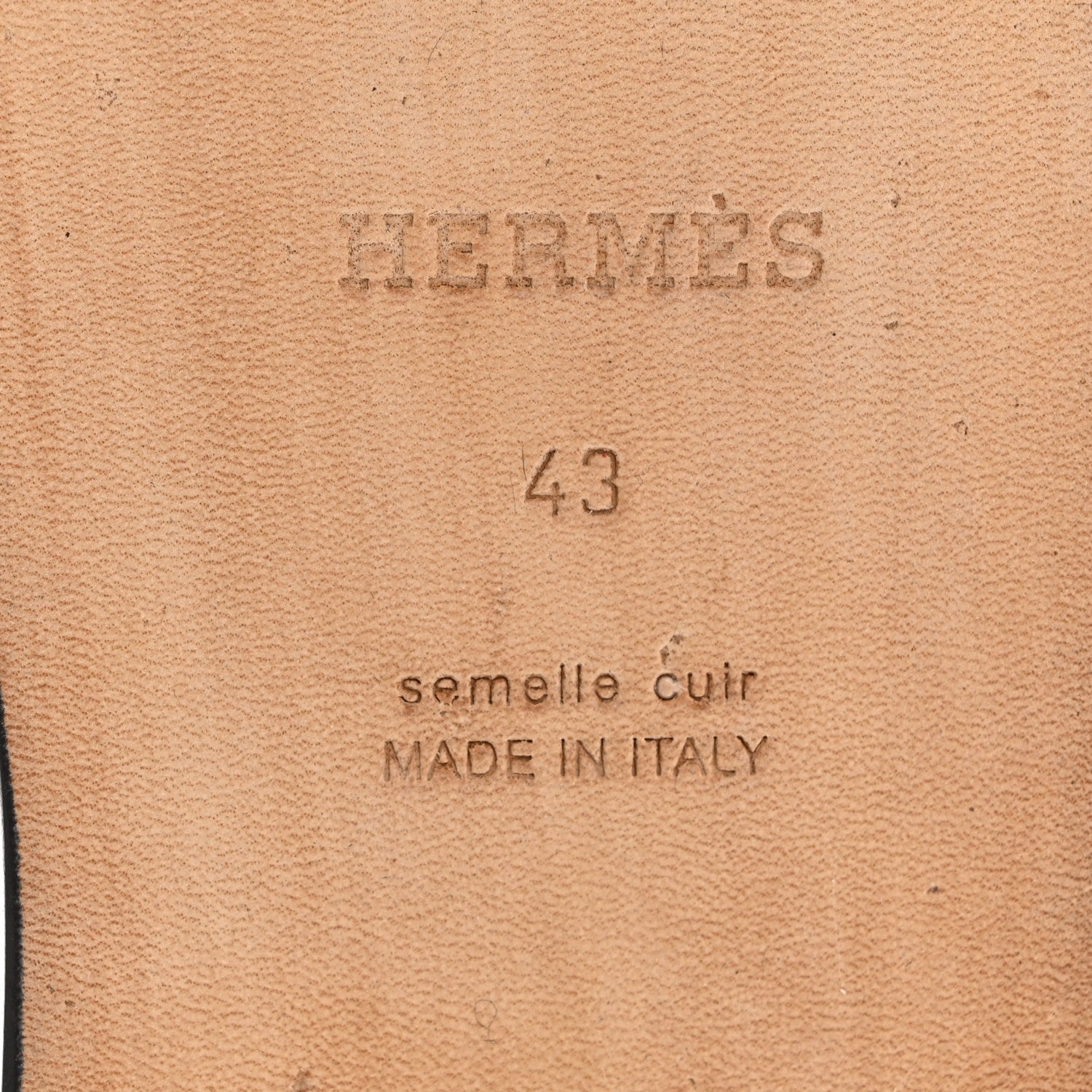 Hermes Calfskin Mens Izmir Sandals 43 Black 7 of 9
