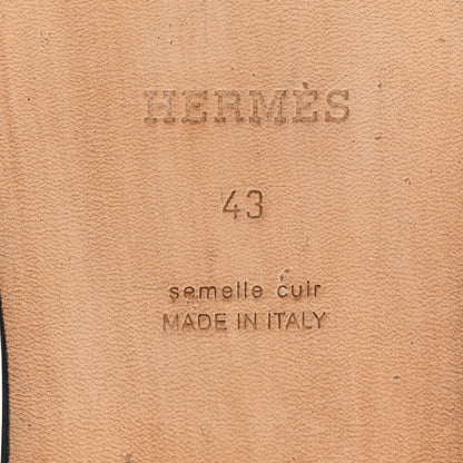 Hermes Calfskin Mens Izmir Sandals 43 Black 7 of 9