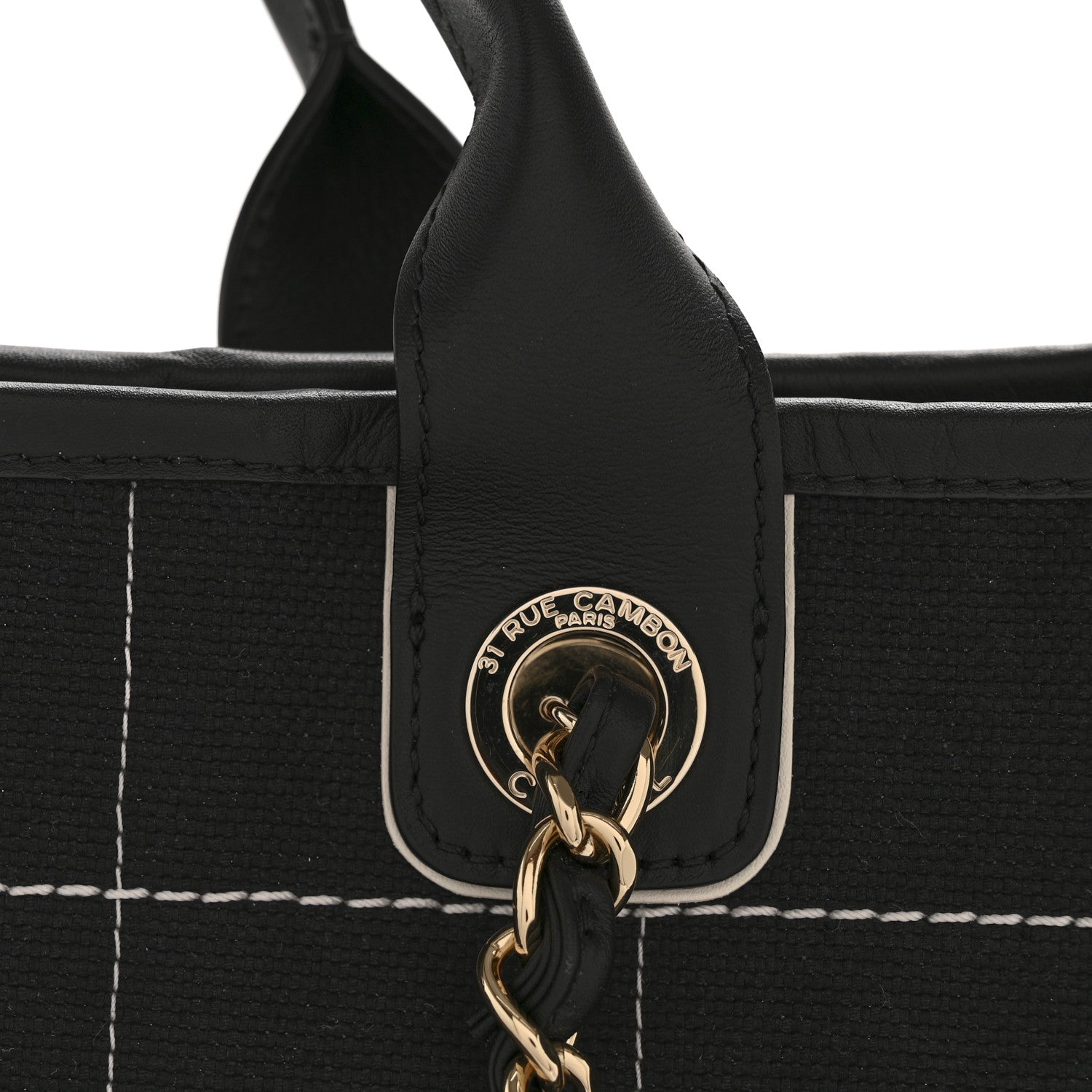 Chanel Cotton Medium Deauville Tote Black White 13 of 13