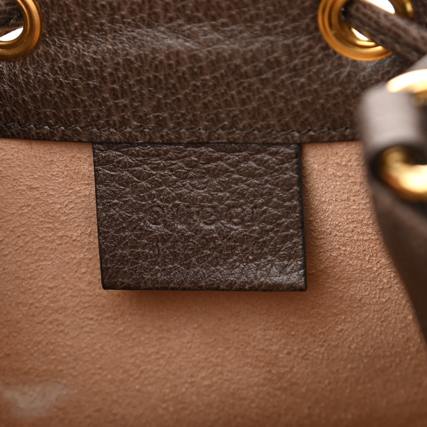 GG Supreme Monogram Web Mini Ophidia Bucket Bag Brown