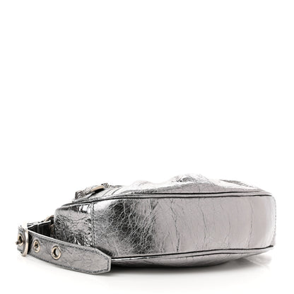 Balenciaga Metallic Agneau Arena Le Cagole Shoulder Bag XS Silver 4 of 10
