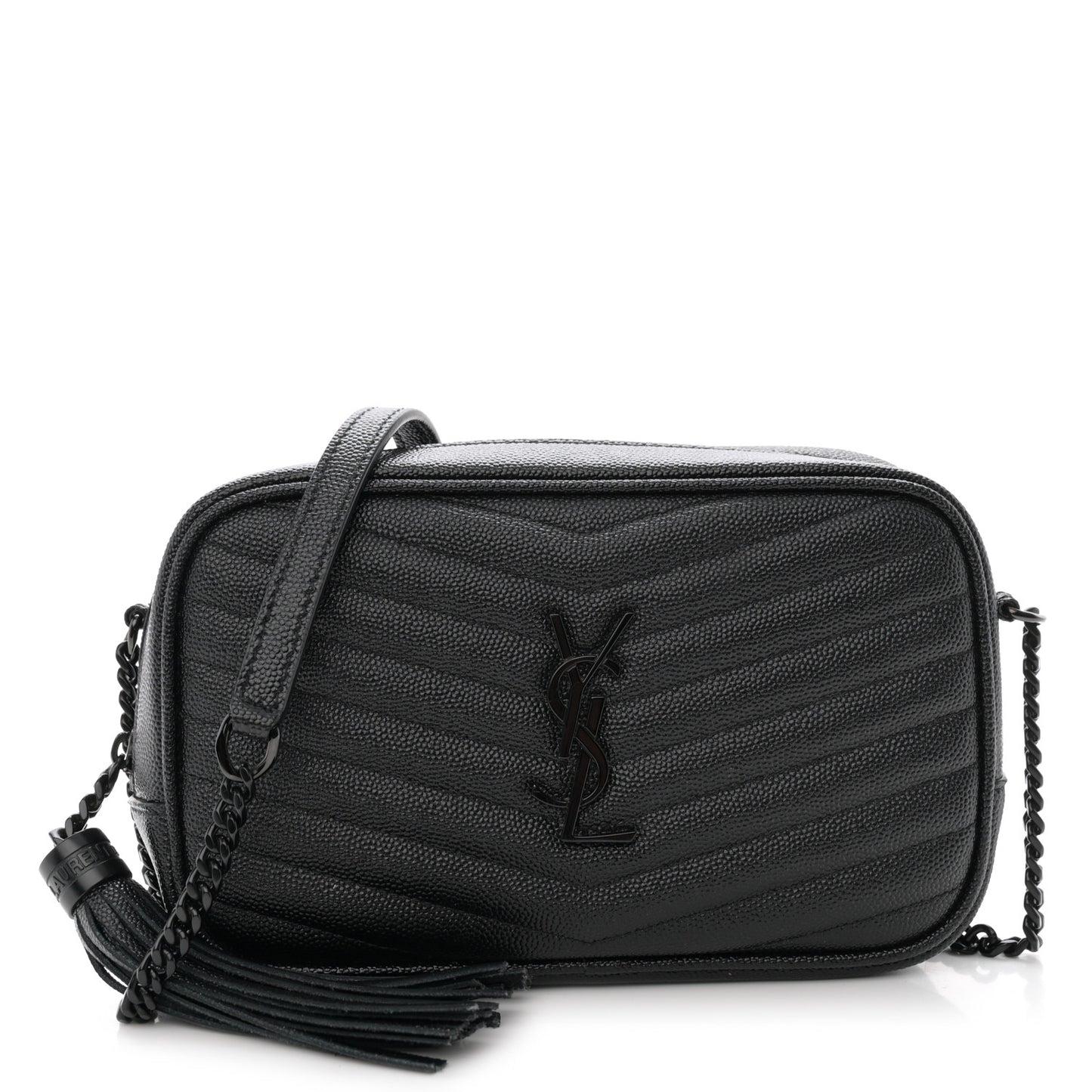 Grain De Poudre Matelasse Monochrome Monogram Mini Lou Camera Bag Black