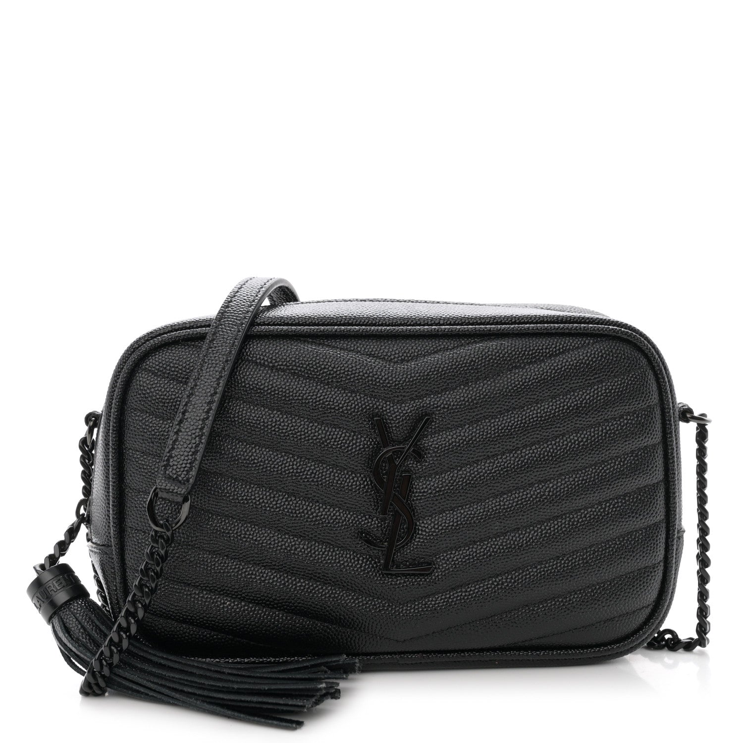 Saint Laurent Grain De Poudre Matelasse Monochrome Monogram Mini Lou Camera Bag Black 1 of 10