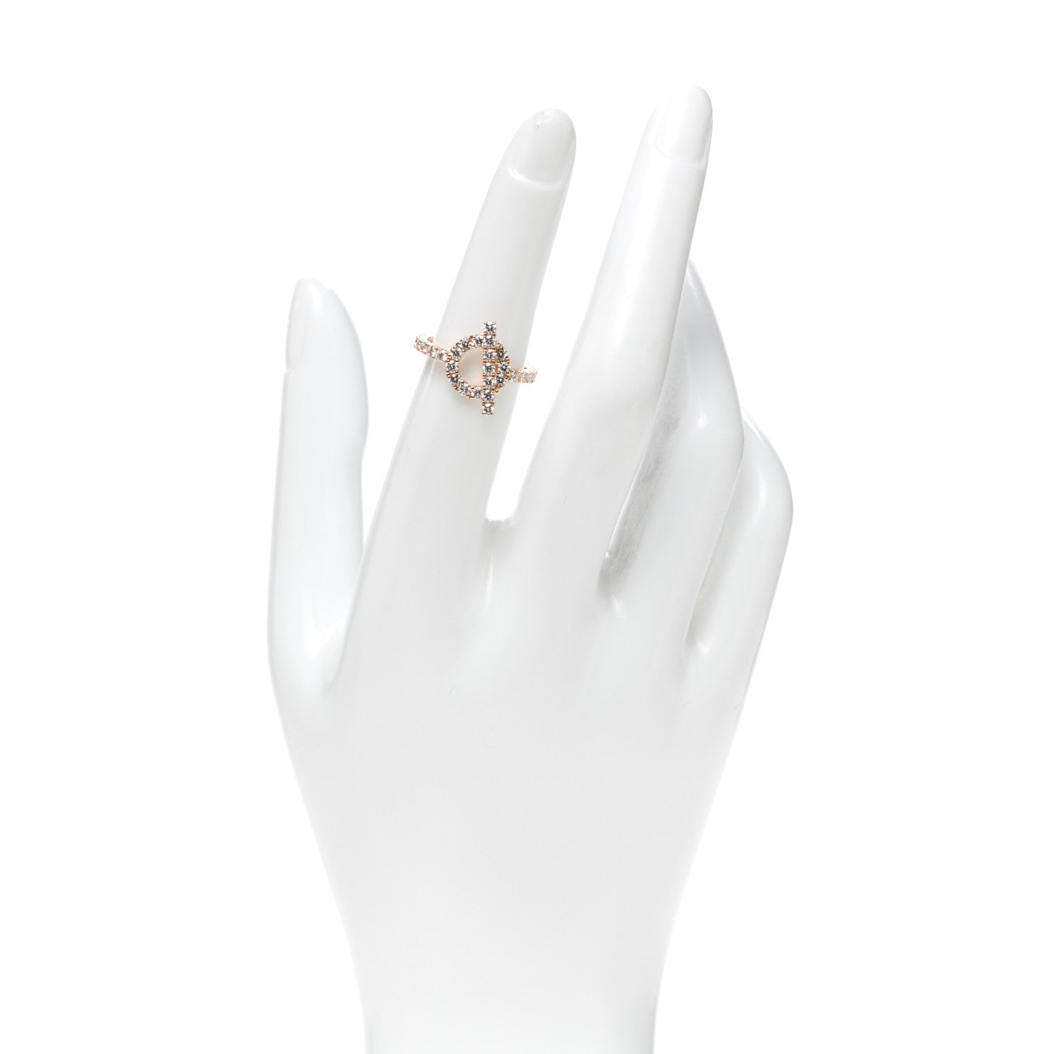 Hermes 18K Rose Gold Diamond Finesse Ring 51 5.75 2 of 6