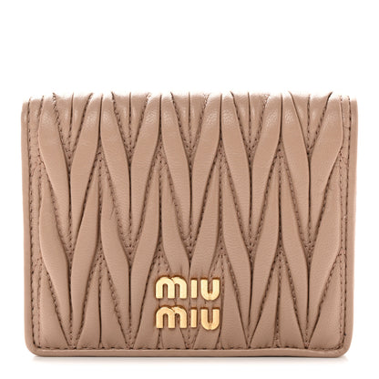 Miu Miu Nappa Matelasse Bi-Fold Compact Wallet Cammeo 1 of 13