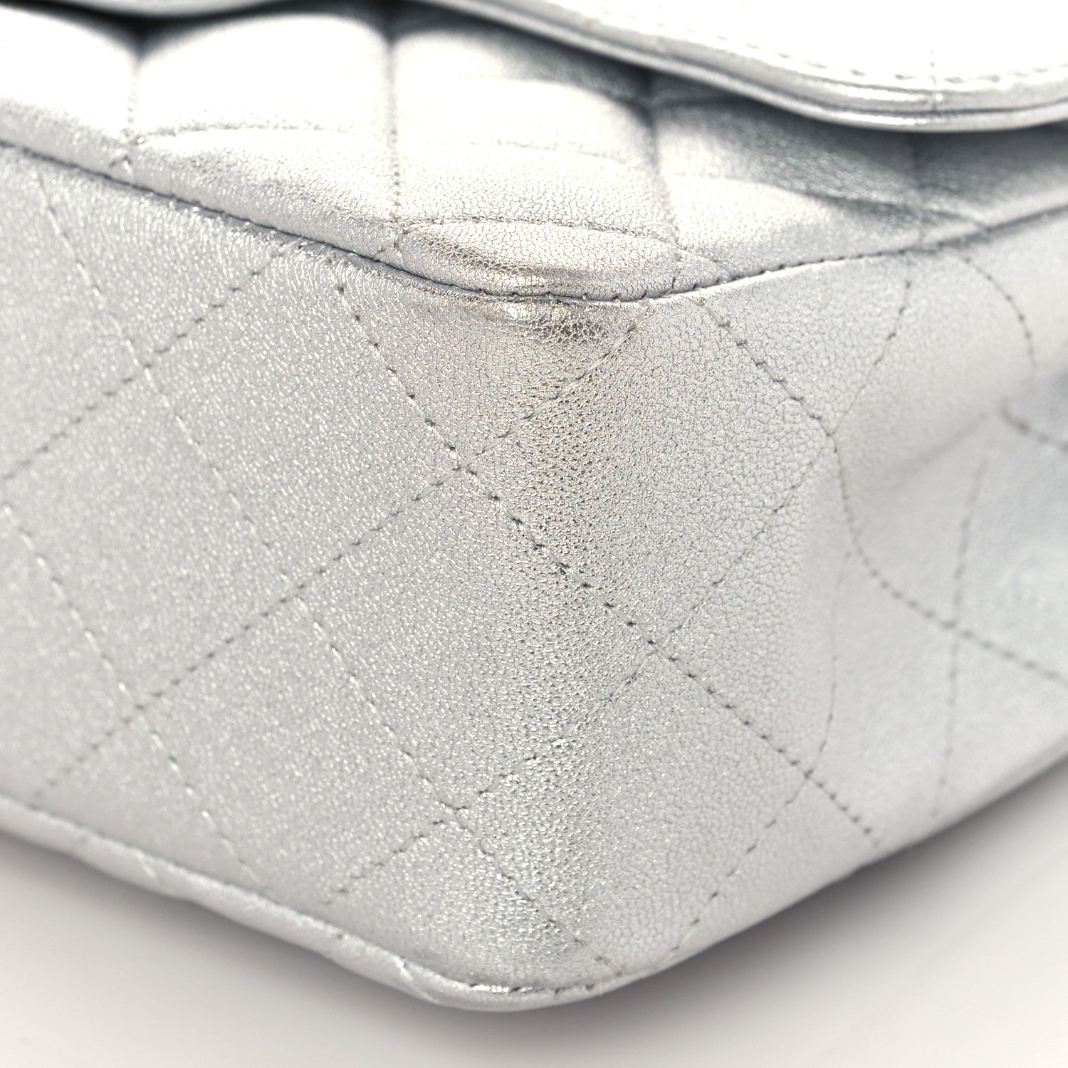 Chanel Metallic Lambskin Quilted Mini Rectangular Flap Silver 10 of 10